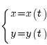 lbrace matrix{2}{1}{{x = x(t)} {y = y(t)}}